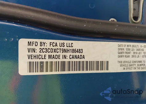 2022 Dodge Charger R/T from USA, damaged, VIN 2C3CDXCT9NH186483